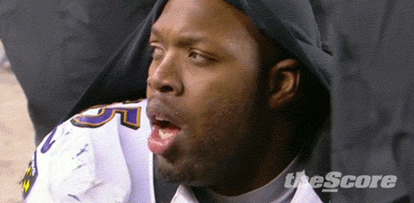 Ravens LB Terrell Suggs has a smile spread slowly across his face.