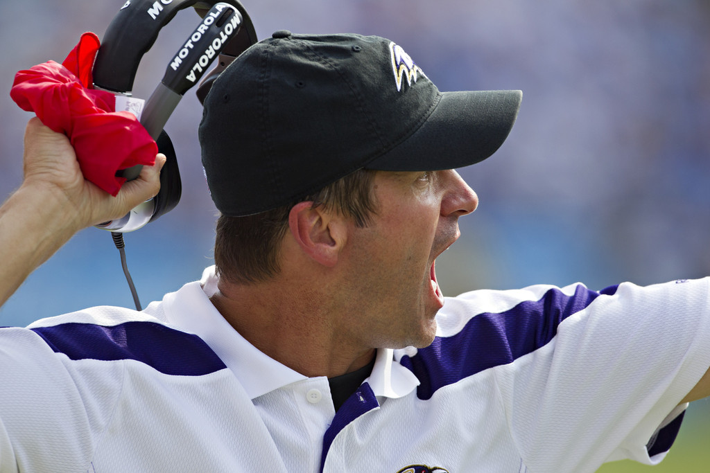 john harbaugh challenge flag