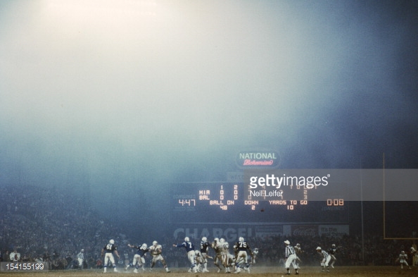 Runningback Tom Matte of the Baltimore Colts dives over the goal line