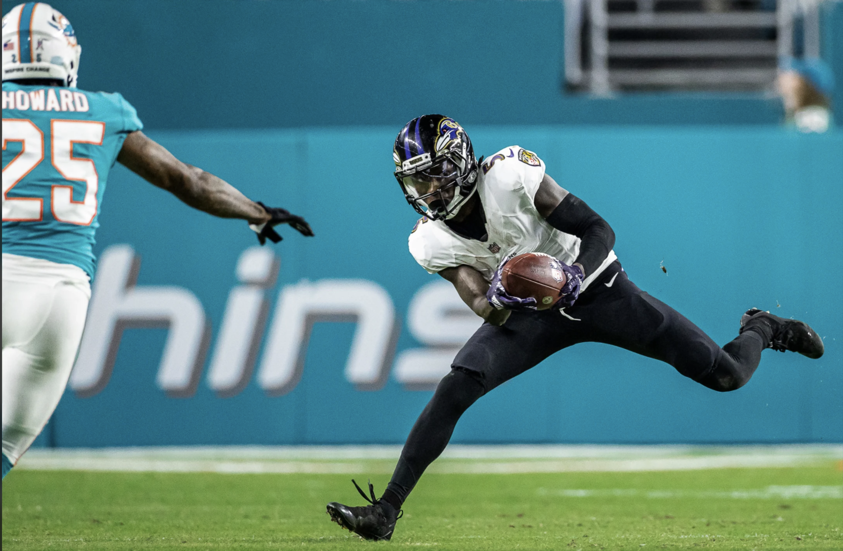 Marquise Hollywood Brown against the Dolphins