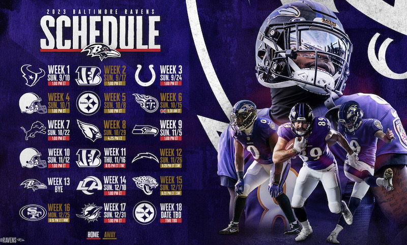 Baltimore Ravens 2023 Schedule - Balance Sportscast