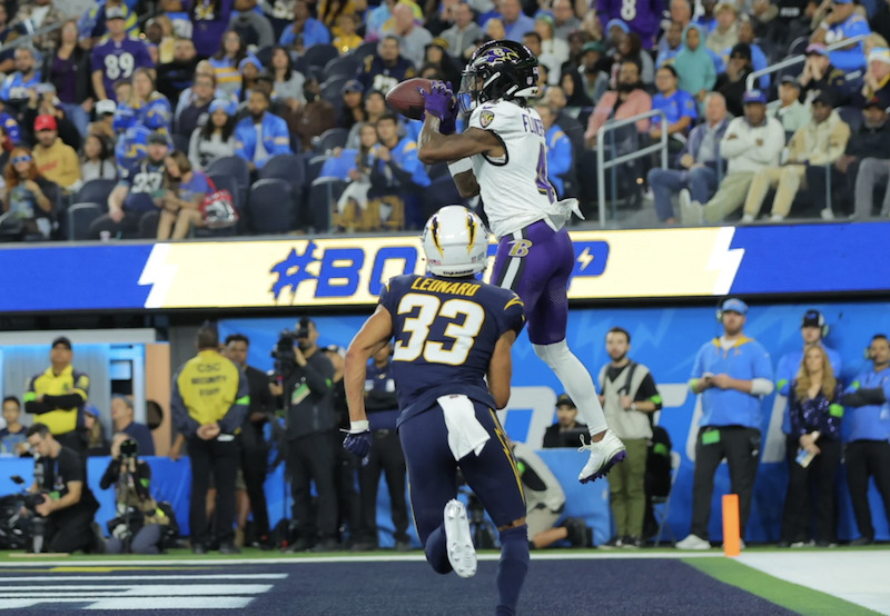 Zay Flowers TD Catch Chargers
