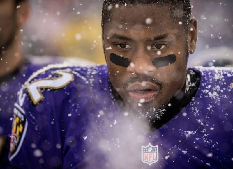 Jacoby Jones in the snow