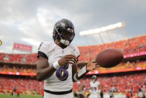 Lamar Jackson pregame in Kansas City