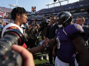 Lamar Jackson Jayden Daniels post-game