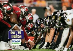 Bucs Ravens line of scrimmage