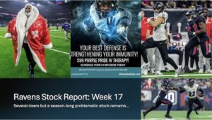 Ravens stock report for Week 17